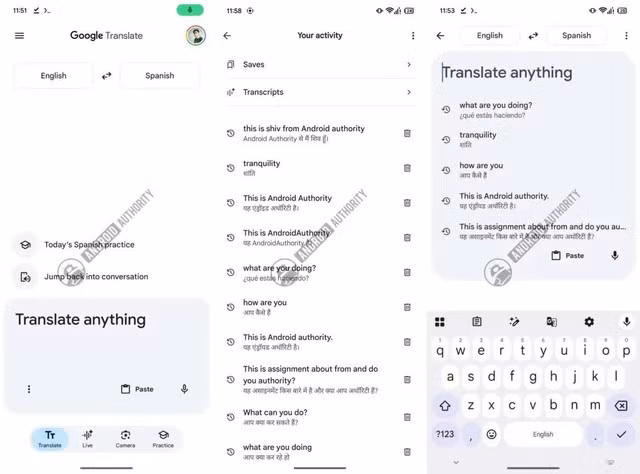Giao diện được làm mới của Google Translate trên Android