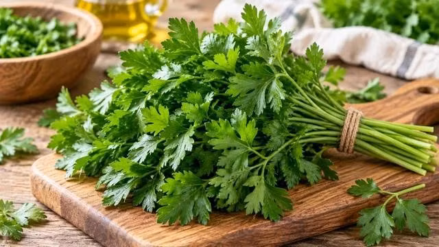 Ngò tây chứa nhiều hợp chất thực vật gọi là flavonoid, có đặc tính chống oxy hóa và chống viêm. Ảnh: N.QUYÊN TẠO TỪ CHATGPT