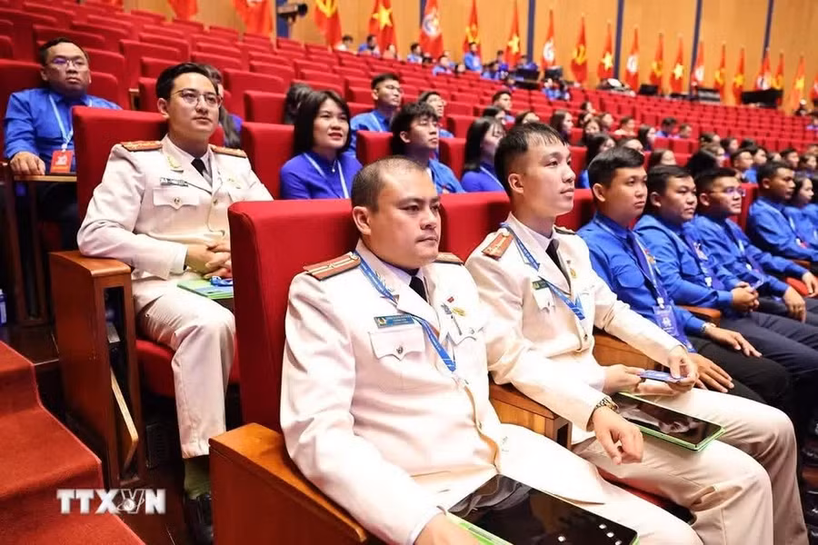 Các đại biểu tham dự Đại hội Đoàn toàn quốc lần thứ XIII. (Ảnh: Minh Đức/TTXVN)