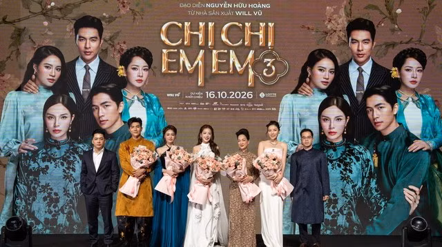 Đoàn phim Chị chị em em 3 tại sự kiện ra mắt chiều 23.9. ẢNH: ĐPCC