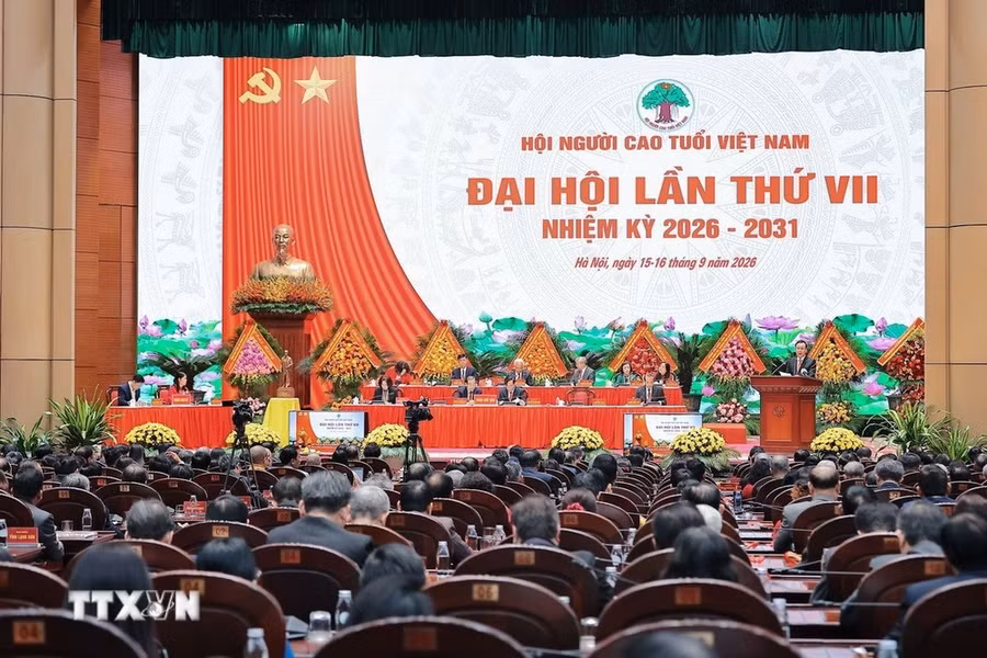Phiên trọng thể Đại hội Đại hội đại biểu toàn quốc Hội Người cao tuổi Việt Nam khóa VII nhiệm kỳ 2026-2031. (Ảnh: Lê Đông/TTXVN)