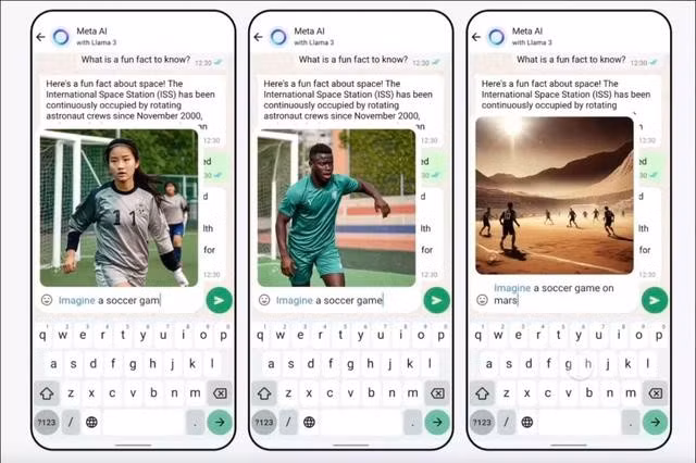Giao diện chatbot Meta AI
