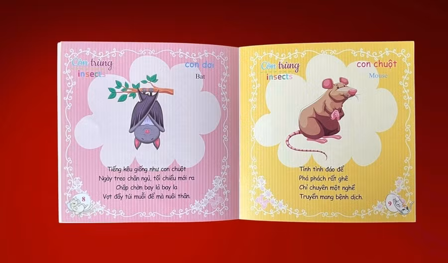 Dơi, chuột... được tác giả Huệ An "hô biến" thành côn trùng trong cuốn sách có cùng chủ đề