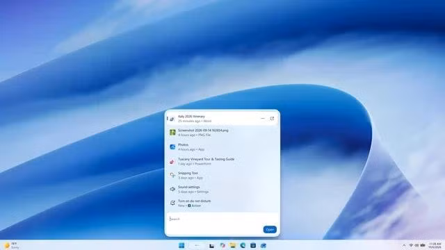 Công cụ tìm kiếm của Windows 11 tiếp tục được cải tiến. Ảnh: MICROSOFT