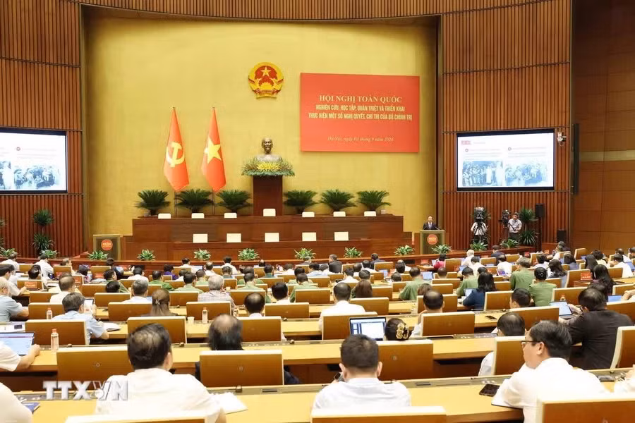 Quang cảnh hội nghị tại phòng họp Diên Hồng (Nhà Quốc hội). Ảnh: Phương Hoa/TTXVN