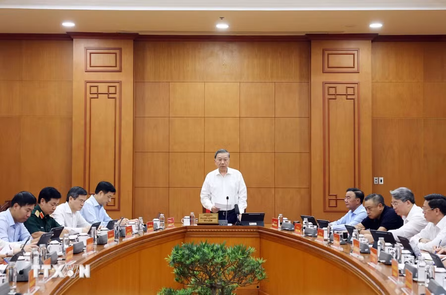 Tổng Bí thư, Chủ tịch nước Tô Lâm phát biểu chỉ đạo. (Ảnh: Thống Nhất/TTXVN)