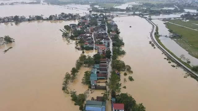 Khu vực "rốn lũ" ở H.Chương Mỹ bị ngập lụt sau bão số 3