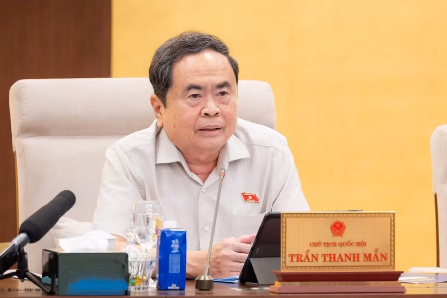 Chủ tịch Quốc hội Trần Thanh Mẫn phát biểu tại phiên họp Ủy ban Thường vụ Quốc hội.