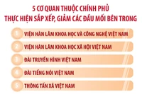 Sắp xếp, tinh gọn tổ chức bộ máy bên trong của 3 cơ quan ngang bộ và 5 cơ quan thuộc Chính phủ