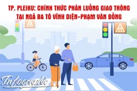 TP. Pleiku: Chính thức phân luồng giao thông tại ngã ba Tô Vĩnh Diện-Phạm Văn Đồng
