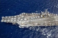 Tàu sân bay USS George Washington của Mỹ tham gia cuộc tập trận “Freedom Edge” từ ngày 13-11. (ảnh nguồn Bộ Quốc phòng Mỹ)