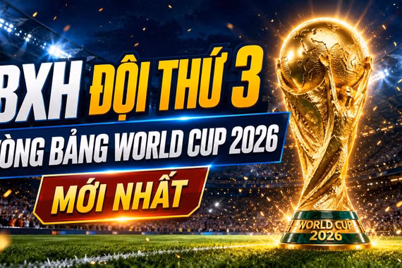 BXH đội thứ 3 vòng bảng World Cup 2026 mới nhất