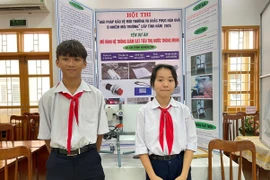 Những ý tưởng sáng tạo của học sinh nhằm khắc phục hậu quả ô nhiễm môi trường được giới thiệu tại hội thi.