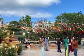 Người dân thành kính dâng hương, cầu mong một năm mới bình an và thuận lợi.