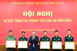 Ban Chỉ huy phòng thủ dân sự tỉnh Gia Lai tổ chức hội nghị trực tiếp kết hợp trực tuyến sơ kết công tác năm 2025 và triển khai nhiệm vụ năm 2026 tại 135 điểm cầu xã, phường trên địa bàn tỉnh ngày 22-1.