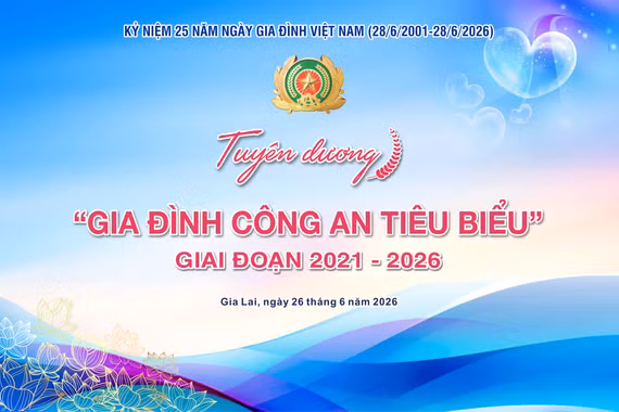 Báo và phát thanh, truyền hình Gia Lai livestream Lễ Tuyên dương Gia đình Công an tiêu biểu giai đoạn 2021-2026