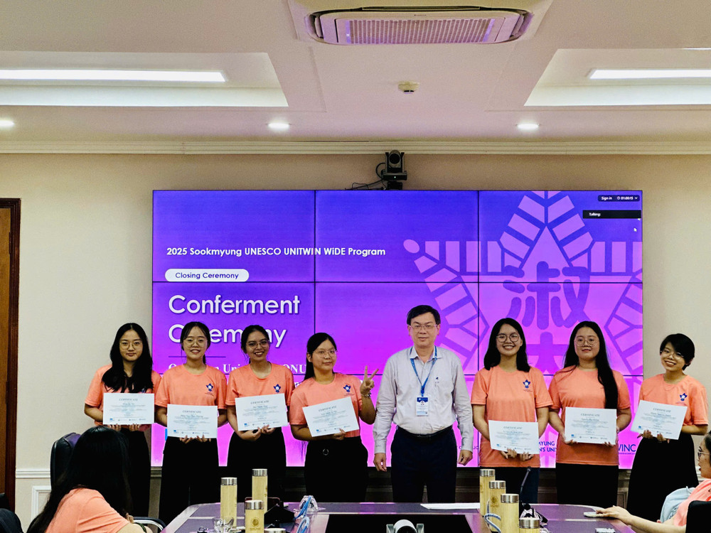 Các sinh viên được chọn tham dự Hội thảo nâng cao thuộc Chương trình UNESCO UNITWIN 2025 tại Hàn Quốc vào cuối năm 2025. Ảnh: ĐVCC 8d0653ec592dd073893c.jpg