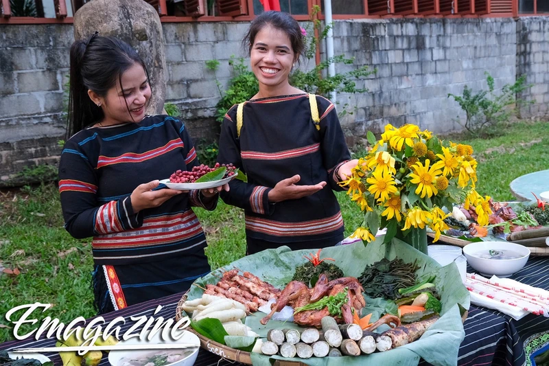 Quang cảnh chương trình ra mắt tour du lịch trải nghiệm văn hóa cộng đồng tại làng Ốp, phường Hoa Lư, TP. Pleiku. Ảnh: M.C