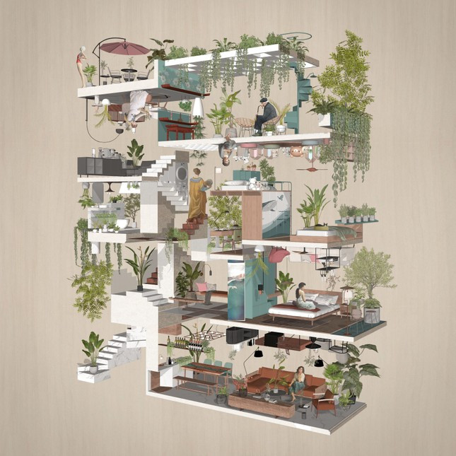 Phối cảnh 3D ngôi nhà. Phối cảnh 3D ngôi nhà.