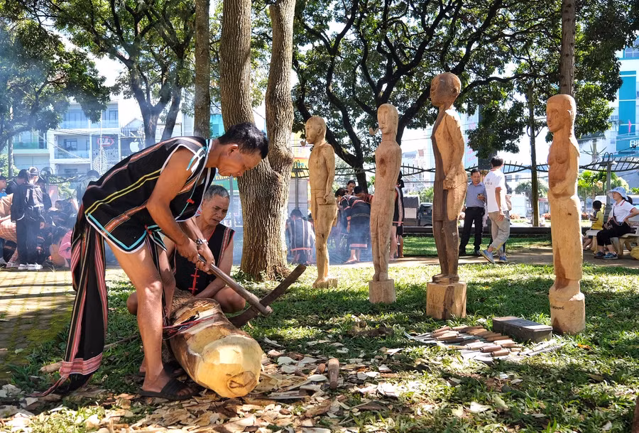 Festival văn hóa cồng chiêng sẽ có nhiều hoạt động tái hiện không gian văn hóa, sinh hoạt tại cộng đồng. Ảnh: H.N