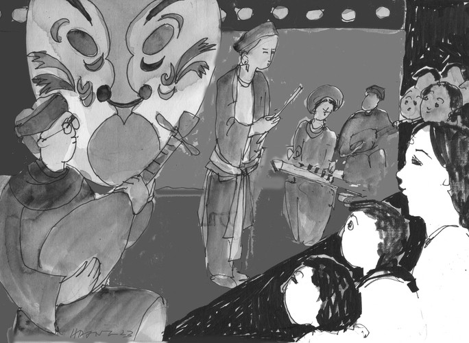 Nhớ những đêm trốn nhà đi coi hát - Ảnh 2. Minh họa: HOÀNG ĐẶNG