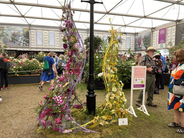 Tác phẩm của nhà thiết kế Cao Thị Huyền tại Chelsea Flower Show 2023. Ảnh: Minh Hợp/Vietnam+ Tác phẩm của nhà thiết kế Cao Thị Huyền tại Chelsea Flower Show 2023. Ảnh: Minh Hợp/Vietnam+