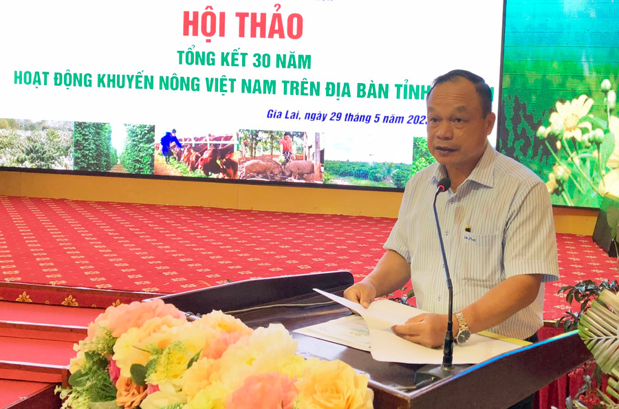 Phó Chủ tịch UBND tỉnh Dương Mah Tiệp phát biểu tại Hội thảo. Ảnh: Lê Nam