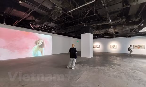 Triển lãm gồm các tác phẩm ưng ý nhất của 6 nghệ sỹ thành danh. Ảnh: Minh Thu/Vietnam+