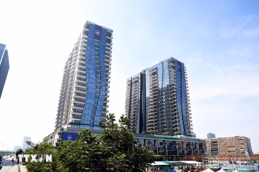Khu căn hộ cao cấp ở thành phố Thủ Đức, Thành phố Hồ Chí Minh. (Ảnh: Hồng Đạt/ TTXVN)