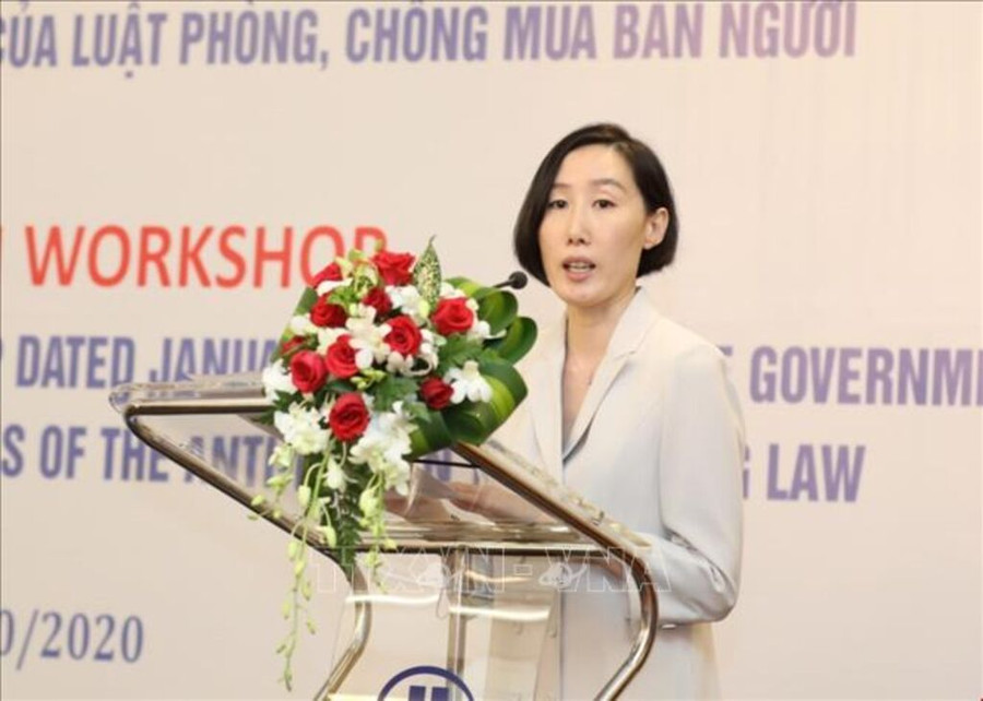 Bà Park Mi Hyung, Trưởng đại diện Phái đoàn IOM Việt Nam. Ảnh: Anh Tuấn/TTXVN Bà Park Mi Hyung, Trưởng đại diện Phái đoàn IOM Việt Nam. Ảnh: Anh Tuấn/TTXVN