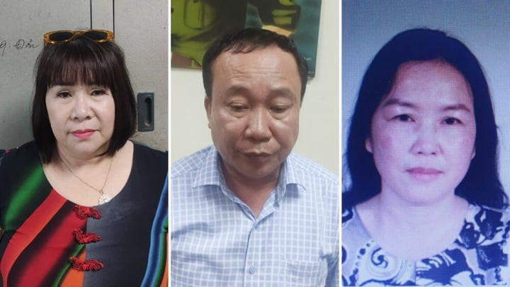 Nguyễn Thị Thanh Hiếu, Lê Quý Thanh, Nguyễn Thị Kim Thúy tại cơ quan công an. Ảnh: CACC Nguyễn Thị Thanh Hiếu, Lê Quý Thanh, Nguyễn Thị Kim Thúy tại cơ quan công an. Ảnh: CACC