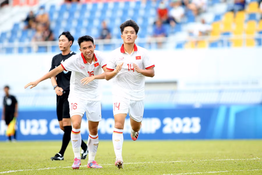 Tiền đạo đang khoác áo HAGL (14) có màn trình diễn tròn vai ở giải U.23 Đông Nam Á 2023. Ảnh: VƯƠNG ANH