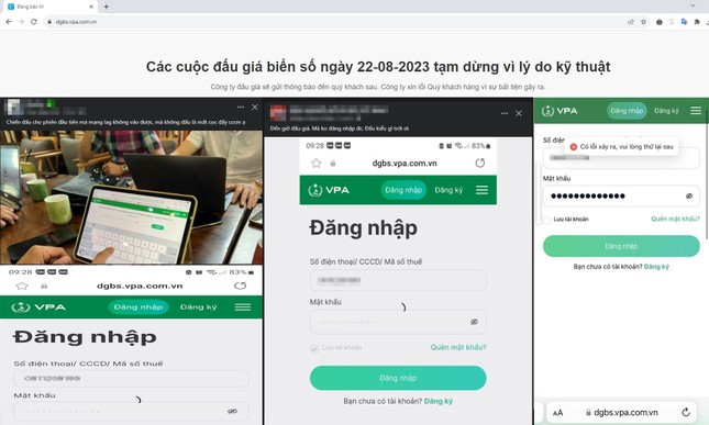 Sự cố khiến nhiều người không thể đăng nhập được vào trang đấu giá trực tuyến. Sự cố khiến nhiều người không thể đăng nhập được vào trang đấu giá trực tuyến.