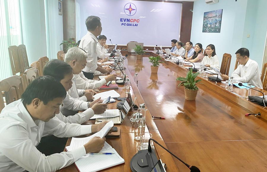Quang cảnh buổi làm việc giữa đoàn kiểm tra của Ban Thường vụ Đảng ủy Khối các Cơ quan và Doanh nghiệp tỉnh với Đảng ủy Công ty Điện lực Gia Lai. Ảnh: P.D Quang cảnh buổi làm việc giữa đoàn kiểm tra của Ban Thường vụ Đảng ủy Khối các Cơ quan và Doanh nghiệp tỉnh với Đảng ủy Công ty Điện lực Gia Lai. Ảnh: P.D