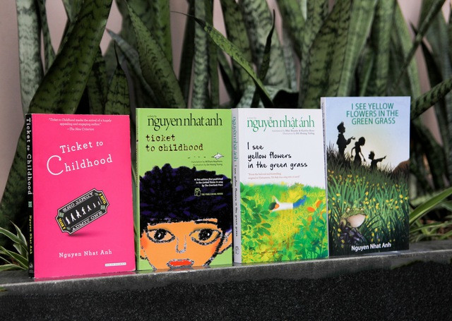Các tác phẩm đã được chuyển ngữ trước đó của nhà văn Nguyễn Nhật Ánh. Ảnh: NXB Trẻ