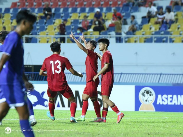 U23 Việt Nam giành vé vào bán kết U23 Đông Nam Á. Nguồn: VFF