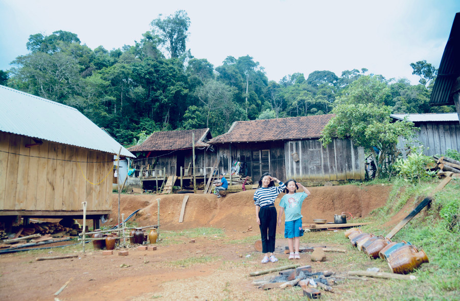 Một góc làng Kon Von 2, xã Đak Rong, huyện Kbang. Ảnh: N.T.D