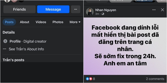 Người dùng tại Việt Nam hoang mang cho biết đã không tìm thấy nội dung bài đăng cũ