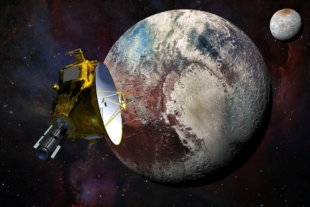 Tàu NASA New Horizons khi bay qua Sao Diêm Vương năm 2015 - Ảnh đồ họa: NASA/ĐẠI HỌC JOHN HOPKINS Tàu NASA New Horizons khi bay qua Sao Diêm Vương năm 2015 - Ảnh đồ họa: NASA/ĐẠI HỌC JOHN HOPKINS