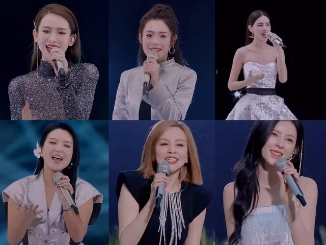 Loạt nghệ sĩ nữ xuất hiện trong MV ca khúc chủ đề Đạp gió 2024 (từ trái sang và từ trên xuống): Thích Vy, Trần Lệ Quân, Mai Davika, Hà Khiết, Vương Lâm, Trương Dư Hi