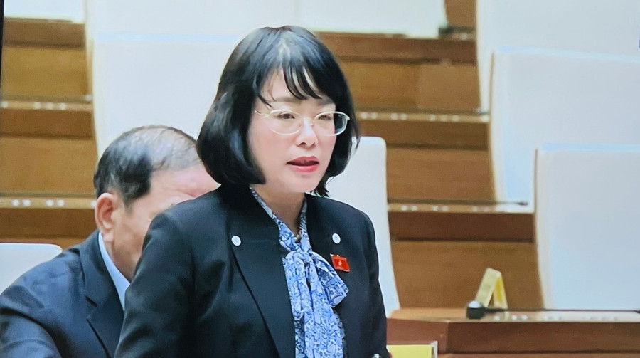 Đại biểu Nguyễn Thị Mai Phương-Đoàn ĐBQH tỉnh Gia Lai chất vấn Bộ trưởng Bộ Tài chính. Ảnh: Trần Dung Đại biểu Nguyễn Thị Mai Phương-Đoàn ĐBQH tỉnh Gia Lai chất vấn Bộ trưởng Bộ Tài chính. Ảnh: Trần Dung