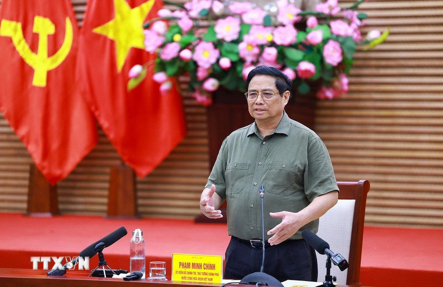 Thủ tướng Phạm Minh Chính phát biểu chỉ đạo. (Ảnh: Dương Giang/TTXVN) Thủ tướng Phạm Minh Chính phát biểu chỉ đạo. (Ảnh: Dương Giang/TTXVN)