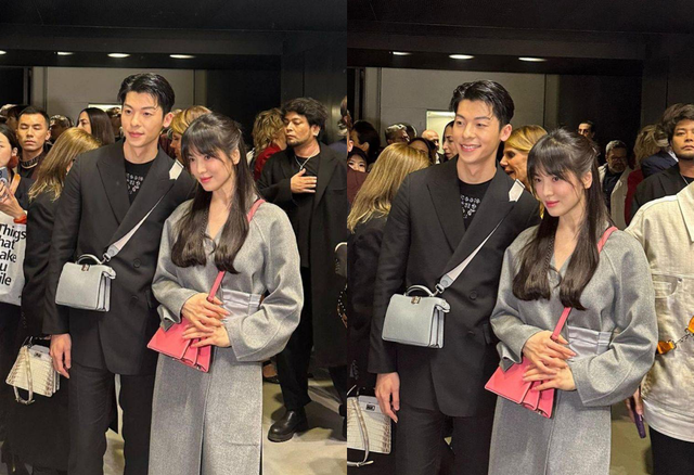 Song Hye Kyo và Hứa Quang Hán sánh vai tại sự kiện. Ảnh: WEIBO