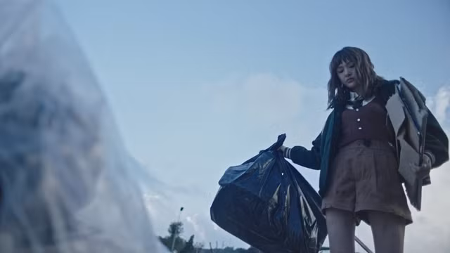 Hiền Hồ khác lạ với tạo hình cô gái nhặt ve chai có phần nhem nhuốc. Ảnh: Chụp màn hình