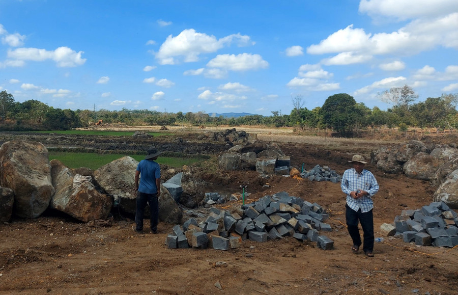 Một vụ khai thác khoáng sản trái phép tại xã Ia Hrung vừa được phát hiện. Ảnh: Thiên Di