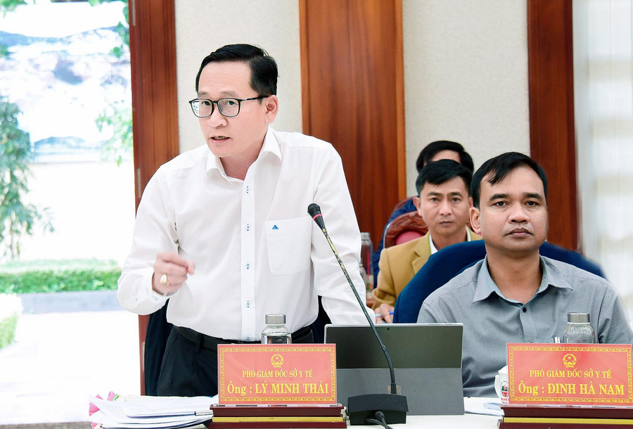 Phó Giám đốc Sở Y tế Lý Minh Thái phát biểu tại hội nghị. Ảnh: Đức Thụy Phó Giám đốc Sở Y tế Lý Minh Thái phát biểu tại hội nghị. Ảnh: Đức Thụy