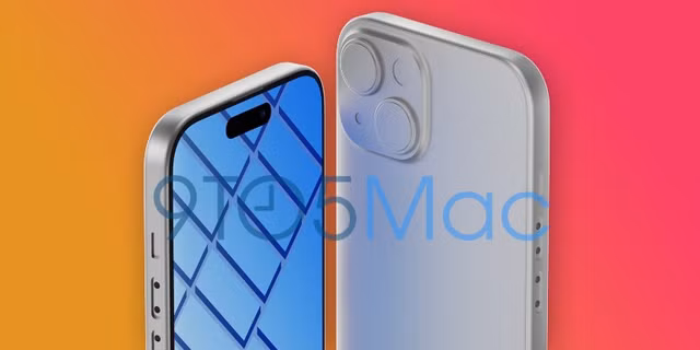 Mặt trước và sau của iPhone 15. Ảnh: 9TO5MAC