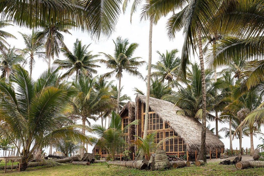 Vật liệu chủ yếu sử dụng trong ngôi nhà là tre, gỗ, rơm và rạ vừa đáp ứng với khả năng chi trả của gia đình vừa là vật liệu bền vững với môi trường tự nhiên.