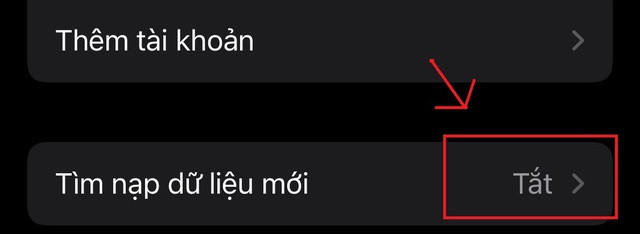Cài đặt -> Mail, danh bạ, lịch -> Tài khoản -> tìm nạp dữ liệu mới và tắt push Cài đặt -> Mail, danh bạ, lịch -> Tài khoản -> tìm nạp dữ liệu mới và tắt push