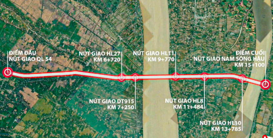 7 nút giao toàn tuyến Dự án Đầu tư xây dựng cầu Đại Ngãi